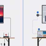 ClickShare Alternative vs Airtame 2 Image of two TV screens, one TV screen is connected to ClickShare and the other is connected to Airtame 2