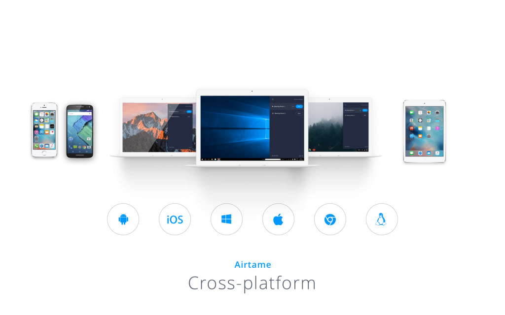 Airtame's cross-platform offers a possibility to connect Airtame to different computers, phones, and tablets